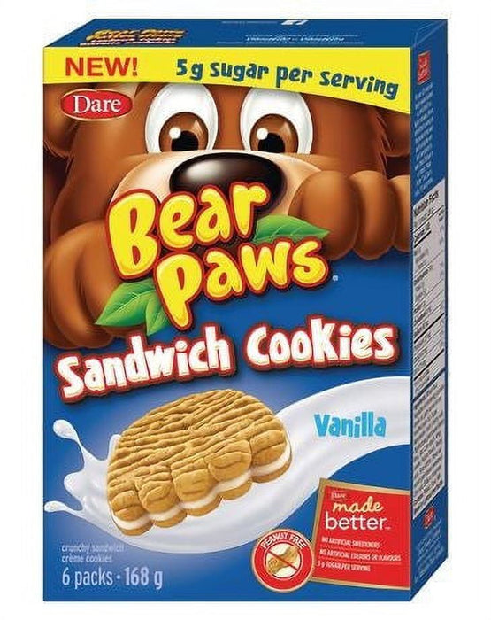 Dare Bear Paws Vanilla Sandwich Cookies, 168g/5.9oz - CanadaGrocery