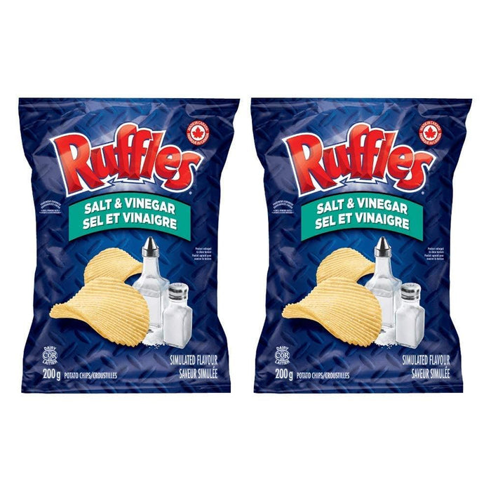 Ruffles Salt & Vinegar Potato Chips 200g/7.05oz Each 2 Bags