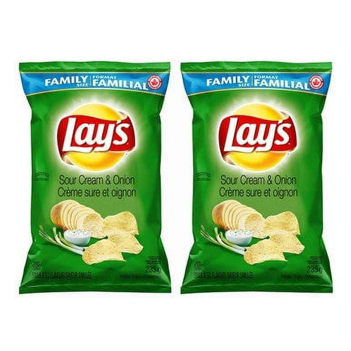 Lay's Potato Chips Sour Cream & Onion, 235g/8.3oz Each 2 Bags