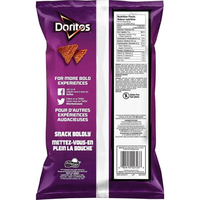 Doritos Bold BBQ Tortilla Chips, 235g/9oz. 3 BAGS