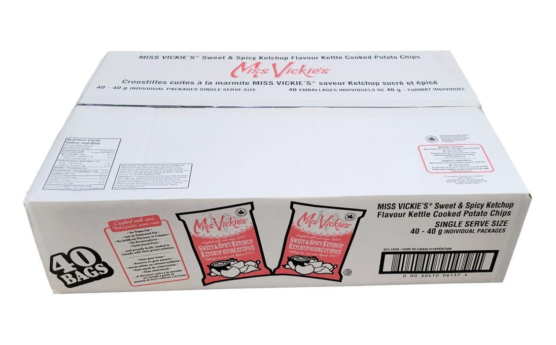 Miss Vickie's Sweet & Spicy Ketchup Potato Chips 40ct x 40g/1.4oz FULL CASE