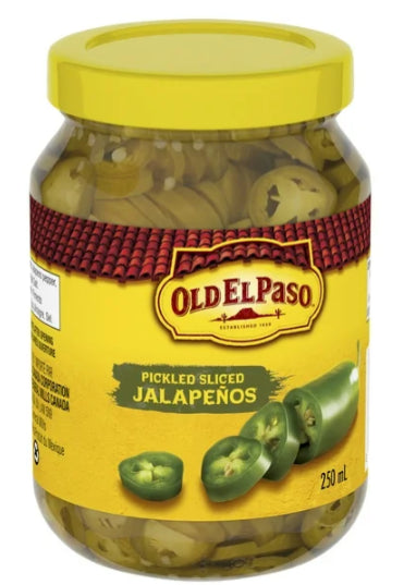 Old El Paso Pickled Sliced Jalapenos, Canned Jalapenos, 250mL