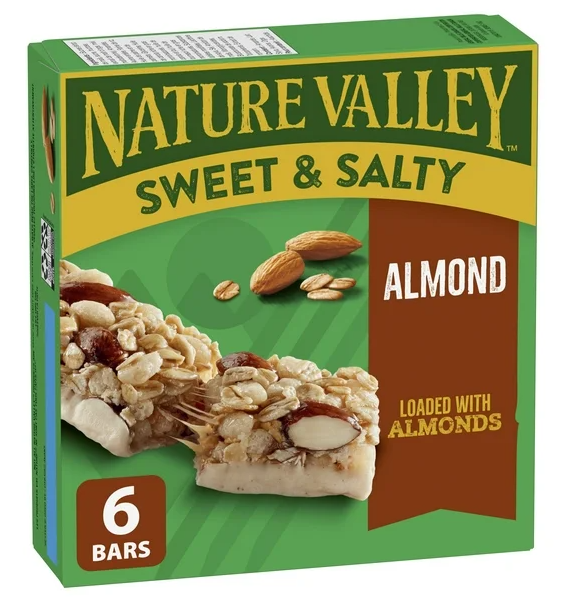 Nature Valley Granola Bars, Sweet and Salty Nut, Almond, 6 Bars, 210g