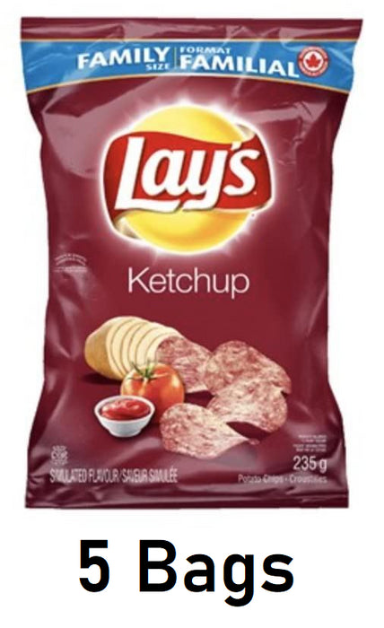 Canadian Lays Ketchup Flavour Chips [5 Large Bags] by Lay's