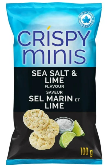 Quaker Crispy Minis Sea Salt & Lime Flavor Brown Rice Chips, 100g