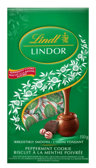 Lindt LINDOR Peppermint Cookie Milk Chocolate Truffles, 150g