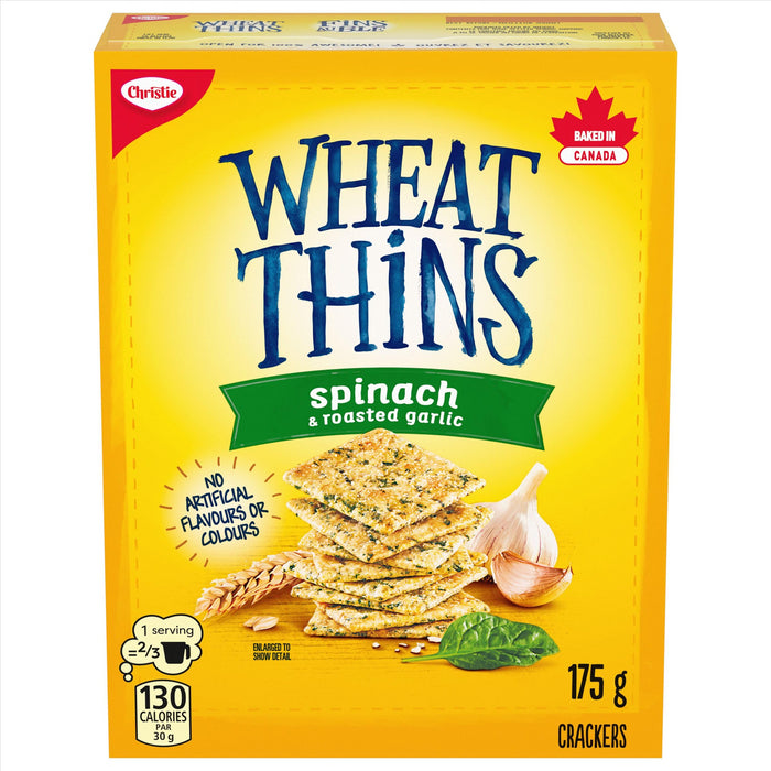 Christie Wheat Thins Spinach & Roasted Garlic Crackers, 175g/6.2oz