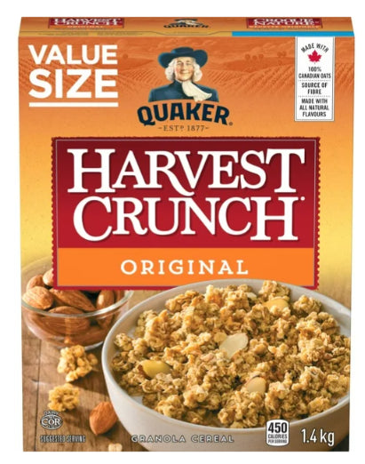 Quaker Harvest Crunch Original Granola Cereal, 1.4kg