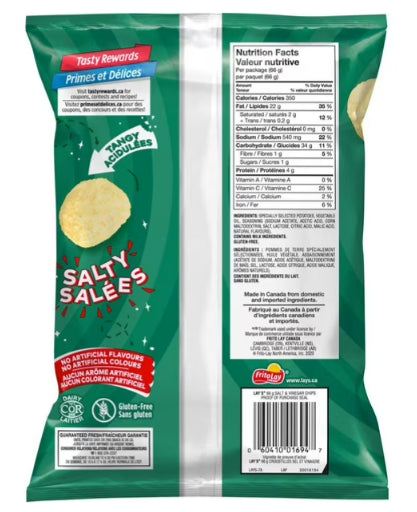 Lay's Salt & Vinegar Flavored Potato Chips, 66g