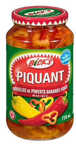 Bick's Pickled Hot Banana Pepper Rings, 750 mL