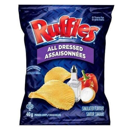 Ruffles All Dressed Potato Chips, Vending Bags 1.4oz, 15 Pack {1-5 DAY SHIPPING}