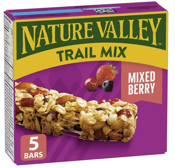 Nature Valley Trail Mix Mixed Berry Chewy Granola Bars, 5 bars x 35g, 175g