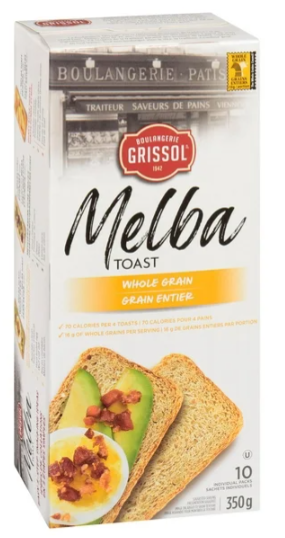 Boulangerie Grissol Melba Toast Whole Grain, 10pc 350g