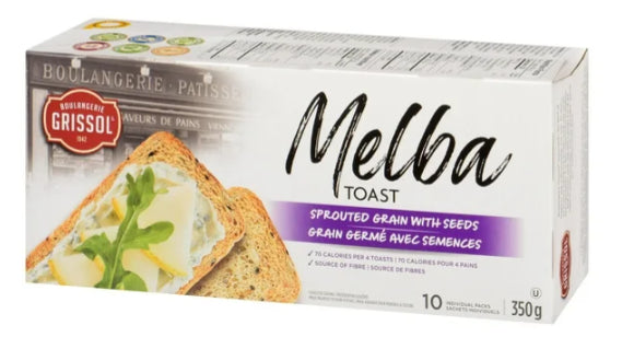 Boulangerie Grissol Melba Toast Sprouted Grain with Seeds, 10pc 350g