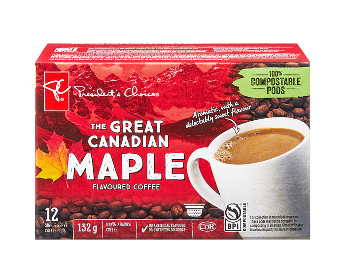 The Great Canadian Maple Flavour Coffee Keurig Coffee Pods 132g/12ct