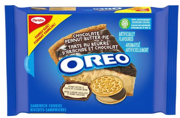 Oreo Chocolate Peanut Butter Pie Sandwich Cookies, Family Size, 482g