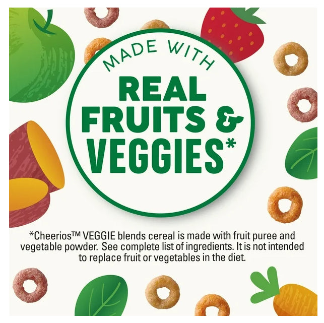 Cheerios Veggie Blends Apple Strawberry, Whole Grains, 300g