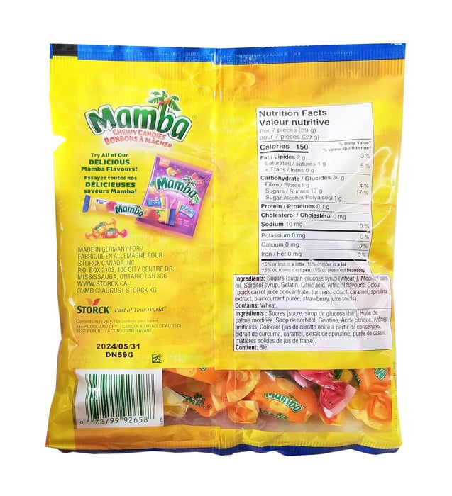 Mamba Fruity Chewy Candy, 150g/5.2oz Bag - CanadaGrocery