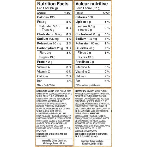 Kellogg's Nutri-Grain, Strawberry Cereal Bars, 295g/10.4oz