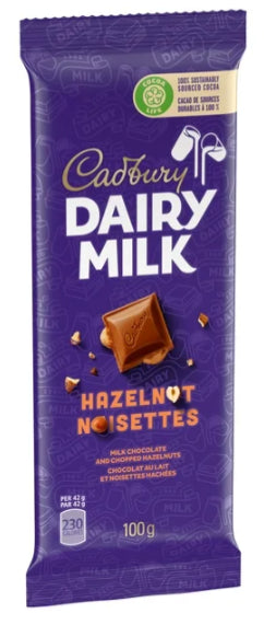 Cadbury Dairy Milk Hazelnut Chocolate Bars, 100g