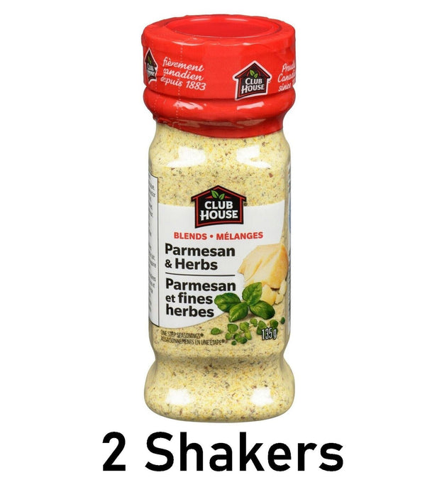 Club House Parmesan & Herbs Seasoning Spices 135g Each 2 Shakers