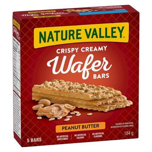 NATURE VALLEY Crispy Creamy Wafer Bars, Peanut Butter, 5 Count, 184g/6.5oz