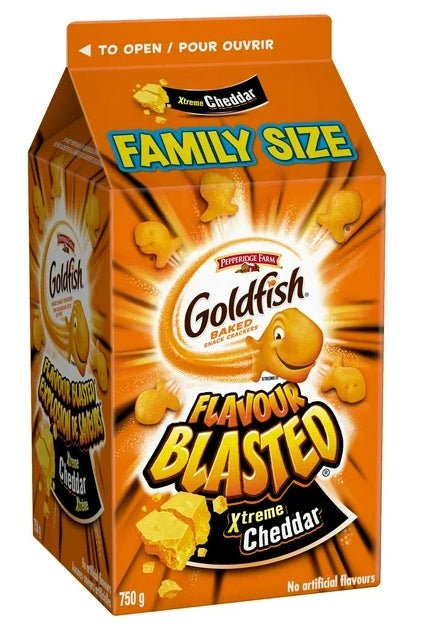 Goldfish Flavor Blasted Xtreme Cheddar Crackers, Family Pack, 750g