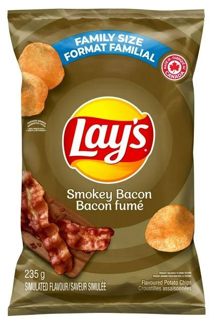 Lay's Smokey Bacon Flavored Potato Chips, 235g