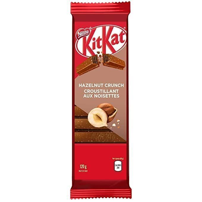 Kit Kat Hazelnut Crunch Wafer Bar 120g/4.2oz Each 4 Large Bars