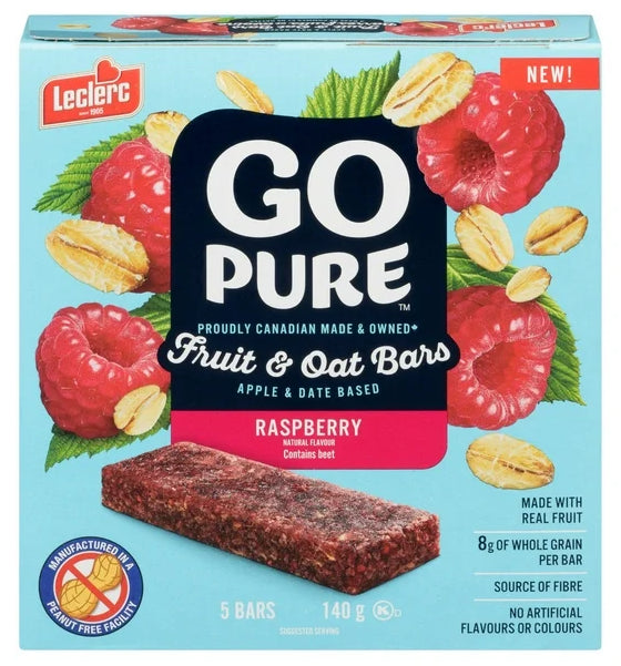 Go Pure Raspberry Fruit & Oat Bars, 5 Bars, 140g