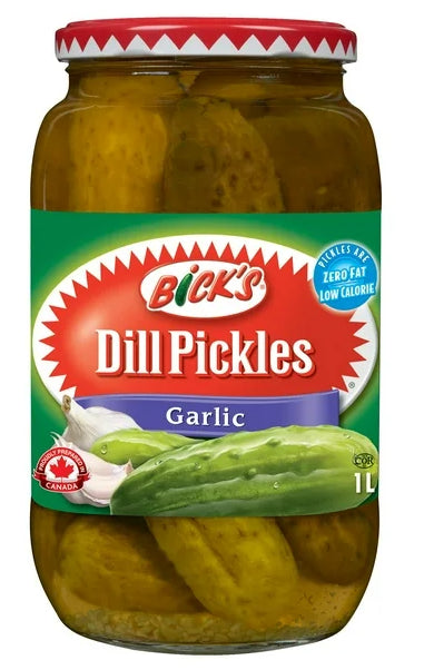 Bick's Garlic Whole Dill Pickles, 1L