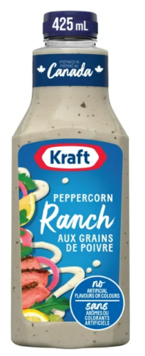 Kraft Peppercorn Ranch Salad Dressing, 425ml Kraft Peppercorn Ranch Salad Dressing, 425ml