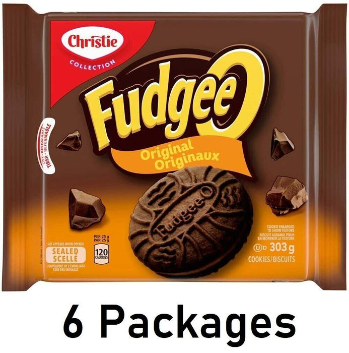 Fudgee-O Original Cookies Resealable Pack 303g Each 6 Packs