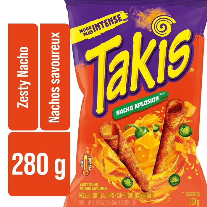 Takis Zesty Nacho Cheese Rolled Tortilla Chips 280g/9.8oz Each 2 Bags