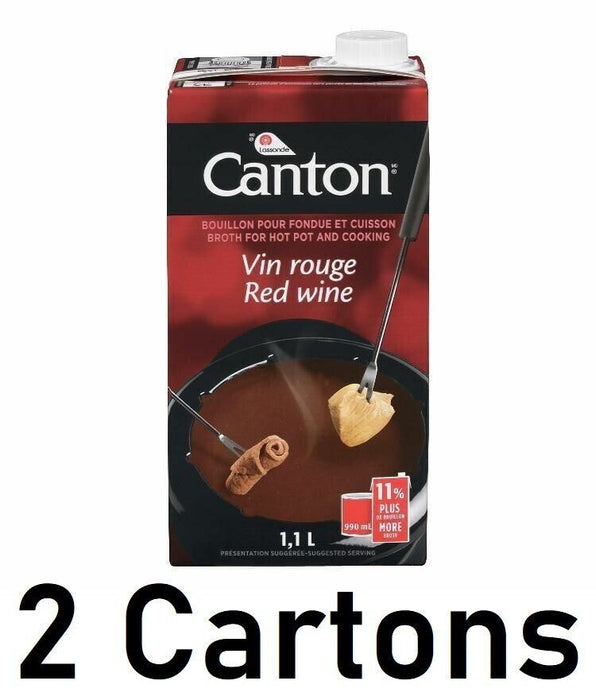 Canton Fondue Broth for Hot-Pot & Cooking Red Wine 1.1L Each 2 Cartons