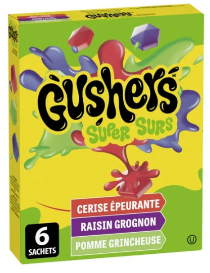 Fruit Gushers by Betty Crocker Super Sour, 6 Pouches, 138g