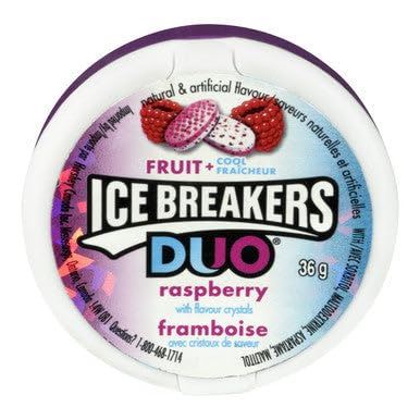 Ice Breakers Duo Raspberry Mints, 1.5oz 36g Each 6 Containers