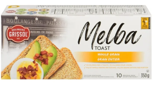 Boulangerie Grissol Melba Toast Whole Grain, 10pc 350g