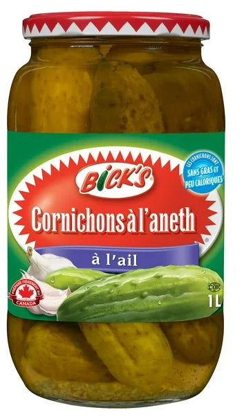 Bick's Garlic Whole Dill Pickles, 1L