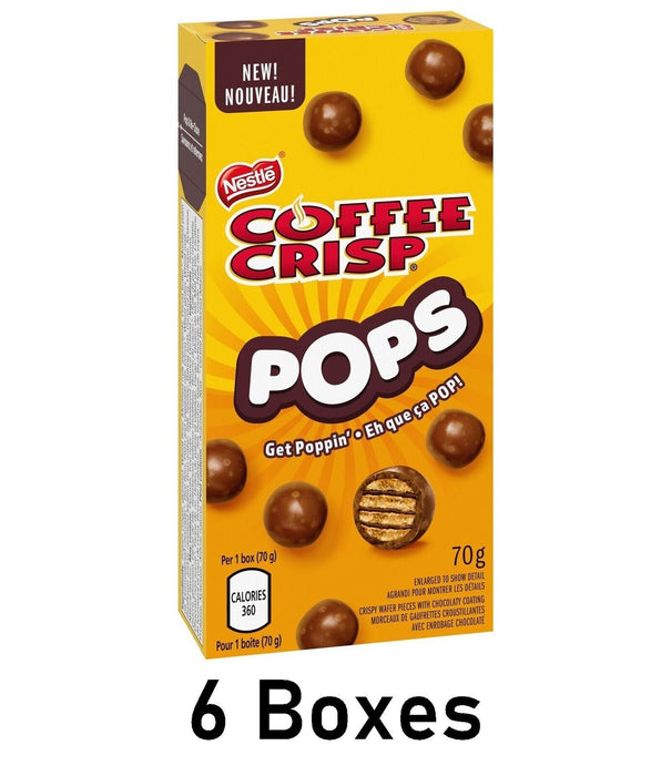 Coffee Crisp Pops Milk Chocolaty Snacks 70g Each 6 Boxes