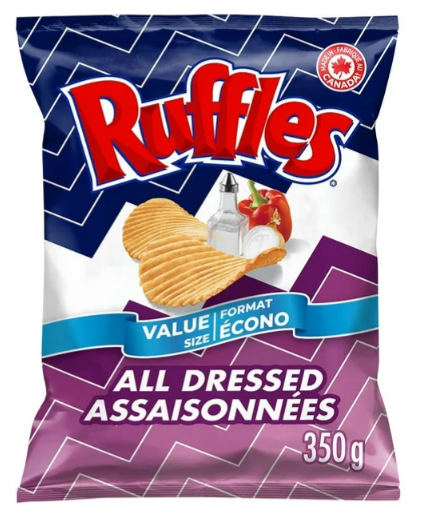 Ruffles All Dressed Flavored Potato Chips, 350g Ruffles All Dressed Flavored Potato Chips, 350g