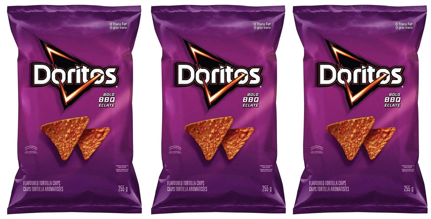 Doritos Bold BBQ Tortilla Chips, 235g/9oz. 3 BAGS