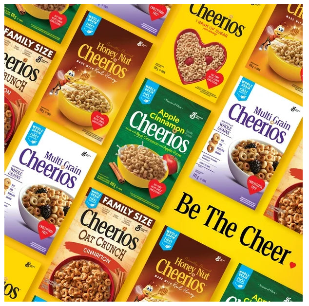 Canadian Multi Grain Cheerios Breakfast Cereal, Family Size, Whole Grains, 585g