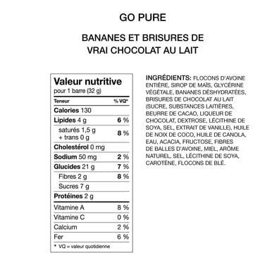 Leclerc, Banana & Real Milk Chocolate Chip Oat Bars, 5ct, 160g/5.6oz