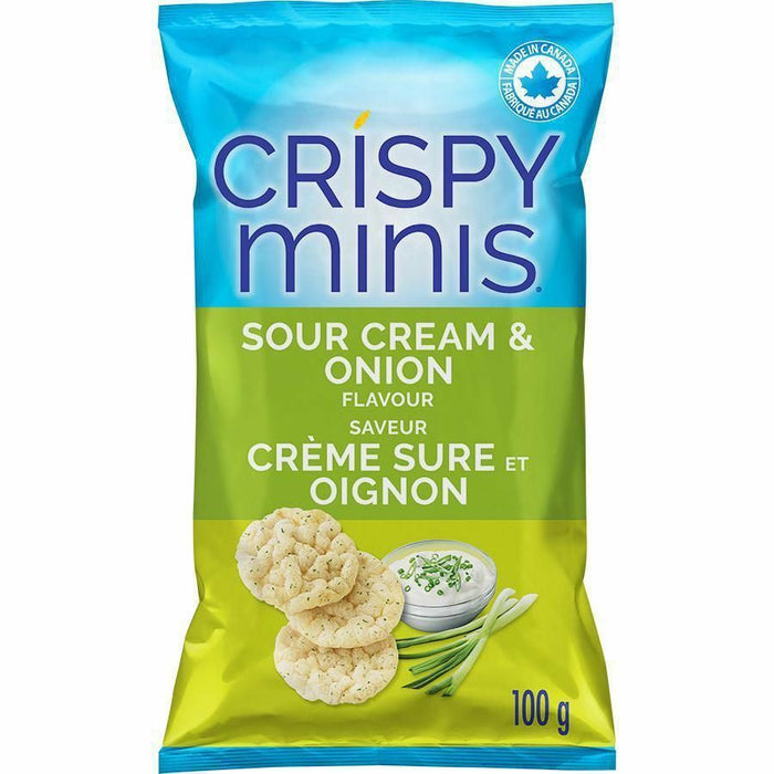 Quaker Crispy Minis Sour Cream and Onion Rice Chips 100g/3.52oz Each 2 Bags