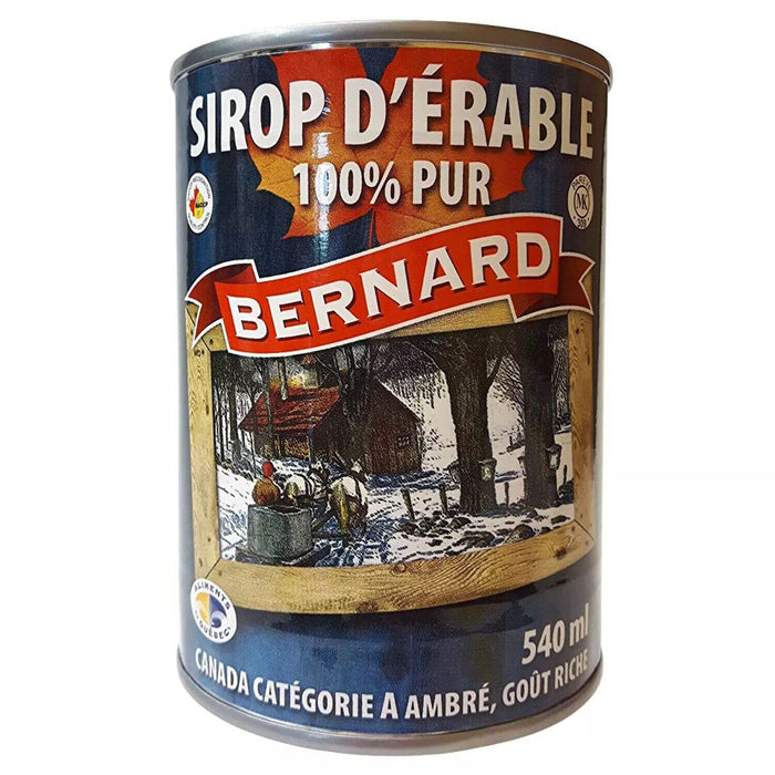 Bernard Canada Grade A Amber Rich Taste Maple Syrup 18oz / 540ml Each 4 Cans