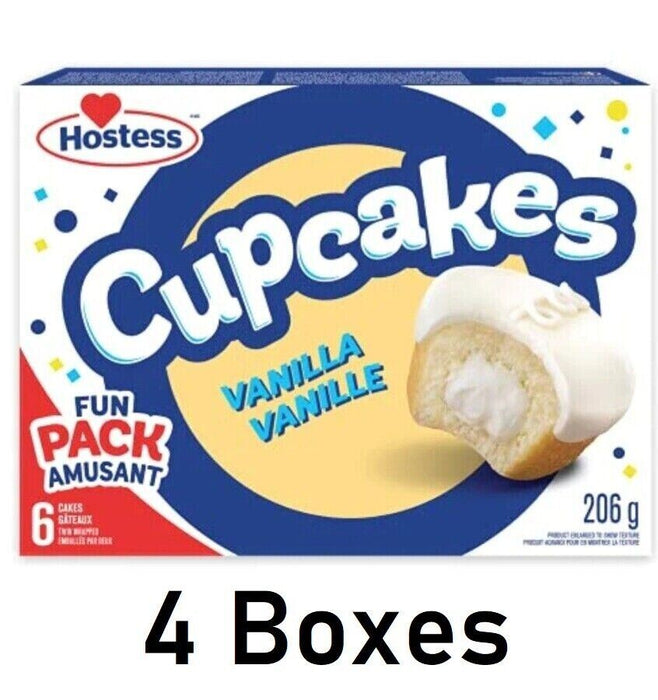 Hostess Cupcakes Vanilla 206g Each 4 Boxes