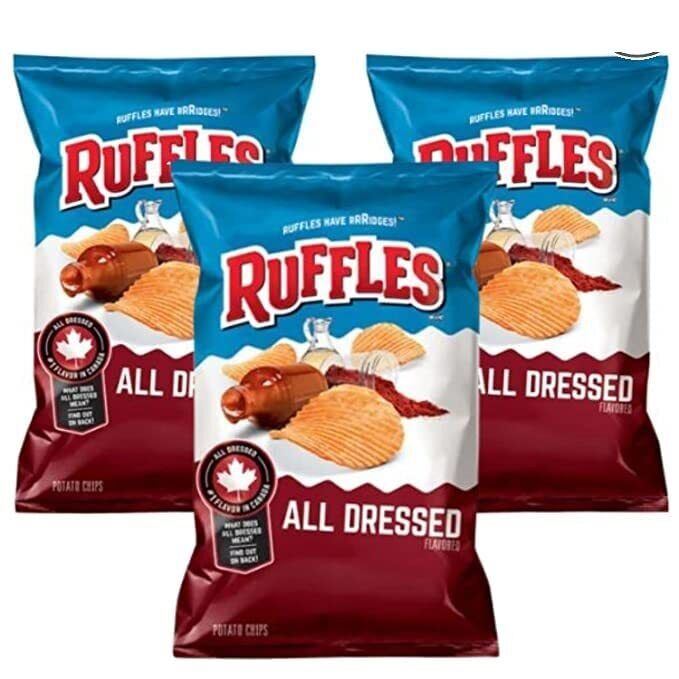 Ruffles All Dressed Ridged Potato Chips, 7.05oz 3 BAGS