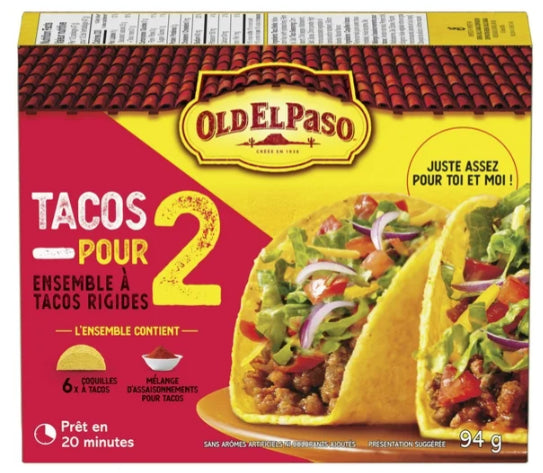 Old El Paso Tacos for 2 Hard Taco Dinner Kit, 6 Count shell, 94g