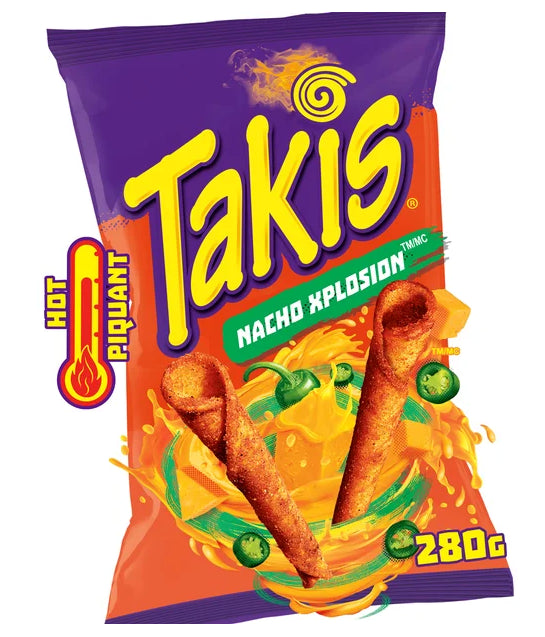 Takis Xplosion Zesty Nacho Cheese Rolled Tortilla Chips, 280g